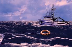 the boat at the bottom of the sea