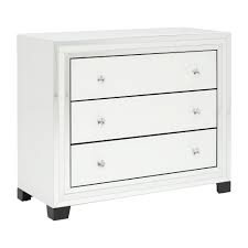 Krystal 3 Drawer Chest White Glass Mirror Barker Stonehouse
