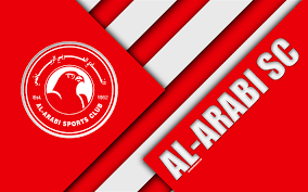 download wallpapers al arabi sc 4k doha qatar red white abstraction al arabi logo material design qatar football club qatar stars league q league prem in 2021 qatar football sports wallpapers doha