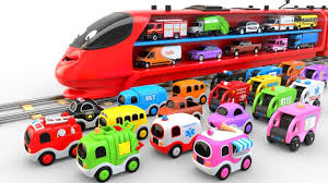 Colors For Children To Learn With Train Transporter Toy Street Vehicles Educational Videos Toy Street Coloring For Kids Toys