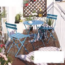 Balcony Table And Chair Sets Three Iron Table Furniture Folding Outdoor Tables And Chairs Coffee Shop Leisure Small Patio Decor Outdoor Patio Table Patio Decor