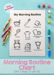 Printable Morning Routine Chart Morning Routine Chart