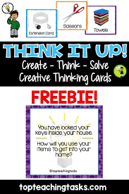These Free Create Think Solve Creative Thinking Task Cards Were Designed To Provide Many Creative Thinking Activities Explanation Writing Creative Thinking