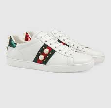 2017大人気最新作 gucci グッチコピー new aceパール スタッドレザースニーカー シューズ レディース スニーカー レディーススニーカー
