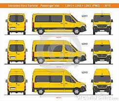 Mercedes Benz Sprinter Passenger Van L2h1 L2h2 And L2h3 Fwd 2018 Detailed Template For Car Branding And Advertisi Sprinter Passenger Van Sprinter Van Sprinter