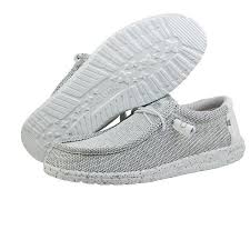 The relaxed look and feel allows you to explore your passions and experience new places with the confidence your feet will fit in to any occasion. Men S Wally Stone White Sox Hey Dude Shoe Western Edge Ltd