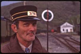 Green Mountain Conductor Leroy Frederick and Amtrak station attendant  Curtis (Sparky) Caswell circa 1980. Scott Whitney photo