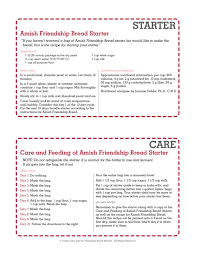 Printable Amish Friendship Bread Instructions Friendship Bread Amish Friendship Bread Bread Starter