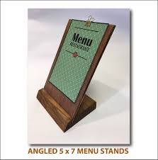 Universal Sign Stand Retail Sign Menu Card Holder Rustic Wood Menu Stand 5w X 7tall Menu Covers Set Of 100 B Retail Signs Menu Stand Tabletop Signs