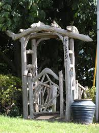 Driftwood Trellis On Whidbey Island Wa Rustic Trellis Rustic Arbor Garden Arbor