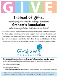 When people donate things like money and items, consider a message like the. Donate In Lieu Of Gifts Graham S Foundation