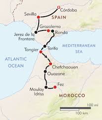 The kingdom of spain is a country located in southwest europe. Map Of Spain And Morocco Maps Catalog Online