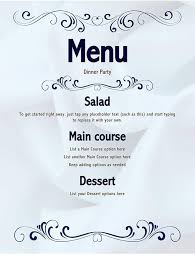 Customize & download dinner party menu template designs online without photoshop & illustrator. 9 Free Wedding Menu Templates Beautiful Designs Word Format