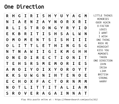Maybe you would like to learn more about one of these? One Direction Crossword Puzzles Online