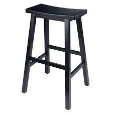 You'll have to tie it on by running the string over top of the foam and pulling the. Winsome Wood Satori Saddle Seat Bar Stool 29 Black Finish Walmart Com Walmart Com