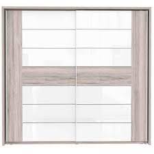 Armoire 2 portes coulissantes taille l macao l 192 x l 63 x h 220 neuf. Armoire 2 Portes Coulissantes Dolce Coloris Imitation Chene Cendre Et Blanc Haute Brillance Vente De Armoire Conforama