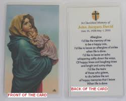 Stay one step ahead of the game! Personalized Memorial Funeral Or Sympathy Prayer Cards