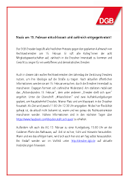 Laut der aktuellen allgemeinverfügung der landeshauptstadt dresden greifen somit ab sonnabend, 12. Nazis Am 15 Februar In Dresden Entschlossen Entgegentreten Ig Metall Bezirk Berlin Brandenburg Sachsen