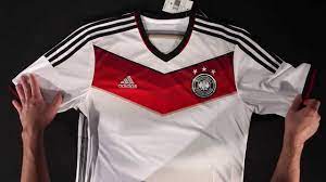 In 2016 game season, their home jersey in a light blue white, away jersey in navy blue. Adidas Germany 2014 Home Soccer Jersey Unboxing Youtube
