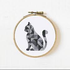 Collection by chua thiam eng • last updated 5 weeks ago. Geometric Gray Cat Cross Stitch Pattern Modern Baby Nursery Kitten Animal Counted Cross Stitch I Cat Cross Stitches Cat Cross Stitch Pattern Cat Cross Stitch