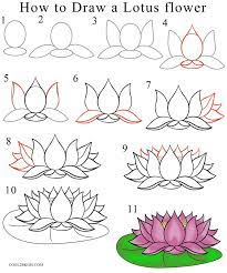 Simple easy lotus flower drawing. How To Draw Lotus Flower Step By Step Pictures