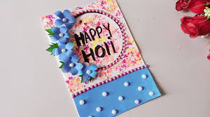 Holi festival drawing easy design idea for greeting card, poster,craft hey everyone! Handmade Holi Greeting Card Holi Craft Ideas Holi Card Making 2020 Holi Special Greeting Card Youtube