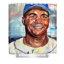 Roy Campanella Portrait Tapestry by Suzann Sines