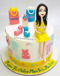 Customized Cake For Mom To Be Birthday And Baby Shower In Pune For My Other Creations Please Visit My Baby Shower Cake Designs Mom Cake Birthday Cake For Mom