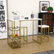 Sold and shipped by costway. Amazon Com Amolife Modern 3 Piece Counter Dining Pub Kitchen Bar Table Set With 2 Compact Ba Kitchen Bar Table Dining Table In Kitchen Kitchen Table Settings