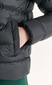 Zwart Jane recht jack met capuchon