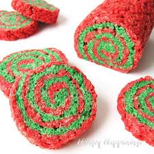 Red And Green Rice Krispies Treat Christmas Pinwheels Recipe Rice Krispie Treats Christmas Krispie Treats Christmas Rice Krispies