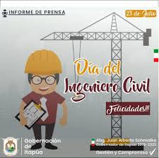 Pero si el proyecto es ejecutado como profesionistas, los ingenieros civiles deben adecuadamente, el costo de construcción no ajustarse a los siguientes cánones al desempeñar sus debe exceder el presupuesto del cliente y su labores: Gobernacion De Itapua Feliz Dia A Todos Los Ingenieros Paraguayos
