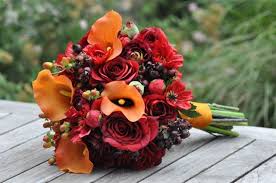 Fall is the time when the leaves are as beautiful as fall wedding flowers fall flowers diy flowers flower pots send flowers purple flowers. Vibrant Fall Wedding Bouquet Holly S Wedding Flowers