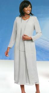 Misty Lane 13061 Silver Three Piece Church Choir Suit For Women