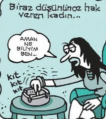 Biraz Dusununce Hak Veren Kadin Karikatur Komik Karikatur Mizah Alintilari Mizah