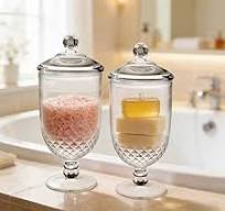 Bekmore Large Apothecary Jar with Airtight Lid in Premium Acrylic Plastic,  Decorative Weddings Candy Buffet, Break-Resistant and BPA-Free, 52 Ounce