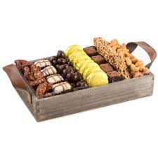 chocolate nuts wooden tray shiva