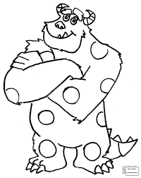 Click on the image to view the pdf. Coloring Pages For Kids Monsters Inc Drawing With Crayons