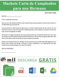Carta De Cumpleanos Para Una Hermana Formatos Y Ejemplos Carta De Cumpleanos Para Una Hermana