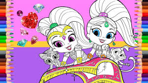 Fabulous cute unicorn coloring book. Shimmer And Shine Coloring Pages Glitter Coloring For Girls Youtube