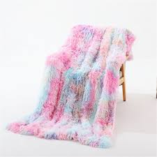 Colorful cotton loops are the shining star of this great throw from dear keaton. Wholesale Double Layer Throw Blanket Long Hair Plush Decorative Tie Dye Blankets For Couch Sofa Bed Tie Dye Rainbow Colors From China