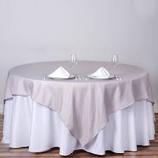 90 Silver Square Polyester Table Overlay In 2020 Table Overlays Table Cloth Wedding Table Overlays