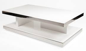 Constructed of glossy chrome, metal, and glass, this coffee table adds functionality and bright, contemporary design to your space. Prestige Rectangular Contemporary Coffee Table Modern Coffee Table