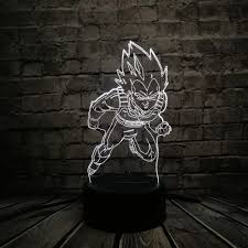This 3d illusion led color changing desk lamp makes a perfect nightlight for small children. Dragon Ball Z Vegeta 3d Acrylic Led Night Light Touch Table Desk Art Lamp Gift Lamps Lighting Ceiling Fans Home Garden