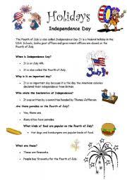 Quiz with answers on independence day 1. Independence Day Quiz With Answers Esl Worksheet By Maguyre