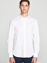 Chemise fitted en popeline à pois. Chemises North Sails Homme Chemise En Popeline Stretch Blanc Dotnetpertutti