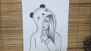 Search images from huge database containing over 1,250,000 drawings. How To Draw A Girl Wearing Hoodie For Beginners Easy Pencil Sketch Drawing Pencil Art Youtube