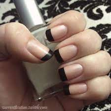 You can combine black and white french. Matte Black French Tips Bride Nails Fashion Nails Manicure