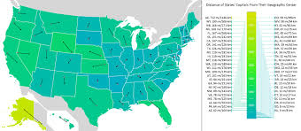 Bismarck Is The Capital Of What State The Distance Of States Capitals From Their Centers Of Population And Geographical Centers Vivid Maps States And Capitals Map Pierre South Dakota