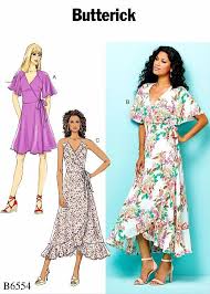 Sewing Pattern Women S Dress Pattern Women S Wrap Dress Pattern Halter Sundress Pattern Butterick Sewi Sundress Pattern Womens Wrap Dress Wrap Dress Pattern
